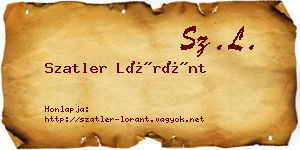 Szatler Lóránt névjegykártya