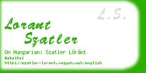 lorant szatler business card