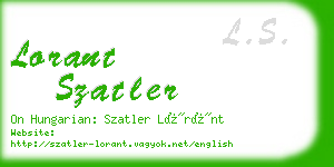 lorant szatler business card